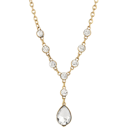 1928 Jewelry Link Y Necklace - Gold/Transparent