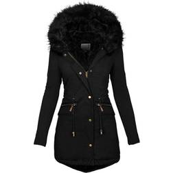 Lugogne Women's Winter Hooded Coat - Black