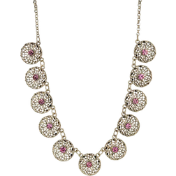 1928 Jewelry Flower Collar Necklace - Gold/Pink