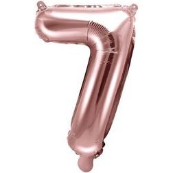 PartyDeco Foil Balloon Number 7 35cm Rose Gold