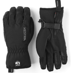 Hestra Army Leather Soft Shell Short 5-Finger Gloves - Black