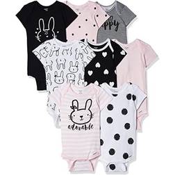 Gerber Short Sleeve Onesies Bodysuits 8-pack - Pink Bunny