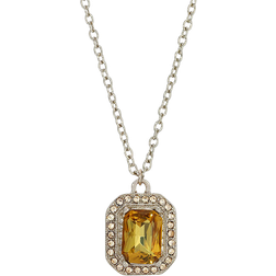 1928 Jewelry Link Pendant Necklace - Silver/Yellow/Transparent