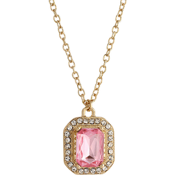 1928 Jewelry Pendant Necklace - Gold/Pink/Transparent