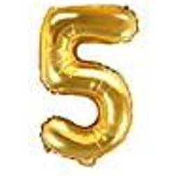 PartyDeco Foil Balloon Number 5 35cm Gold