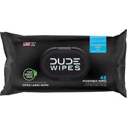 Dude Flushable Wipes Fragrance Free 48-pack