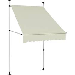 vidaXL Tenda da Sole Retrattile Manuale 100 cm Strisce Arancio Bianche 100x120cm