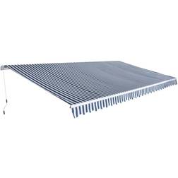 vidaXL Markise stribet blå og hvid 300x600cm