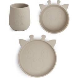 Nuuroo Judi Silicone Dinner Set 3-pack Giraf Cobblestone