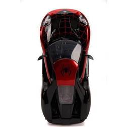 Jada 2017 Ford GT with Miles Morales Diecast Figurine "Spider Man" "Marvel" Series 1/24 Diecast Model Car