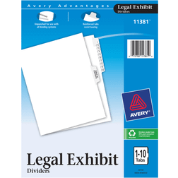 Avery Premium Collated Numeric Paper Dividers, 10-Tab, White (11381) White