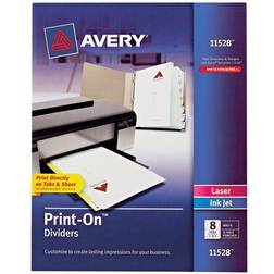 Avery Print-On Printable Paper Dividers, 8-Tab, White (11528) White