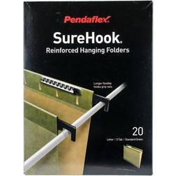 Tops Products Pendaflex SureHook 6152-1/5 Hanging File Folders, Letter, Green, 20/Box