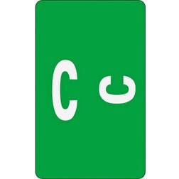 Smead 67173 Alpha-Z Color-Coded Second Letter Labels, Letter C, Dark Green, 100/Pack