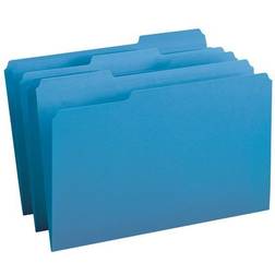 File Folders, 1/3 Cut Top Tab, Legal, Blue, 100/Box