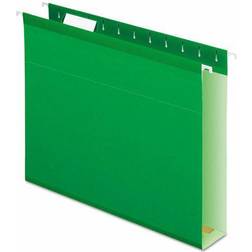 Reinforced 2" Extra Capacity Hanging Folders, Letter, Bright Green, 25/Box