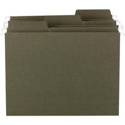 FasTab Recycled Hanging File Folders, Letter, Green, 20/Box