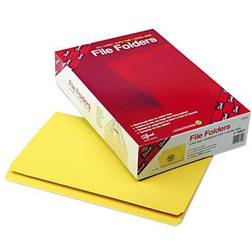 File Folders, Straight Cut, Reinforced Top Tab, Legal, Yellow, 100/Box