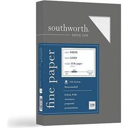 Southworth Linen Business Paper, 8-1/2" x 11" 32 lb, White, 250 Sheets/Pack