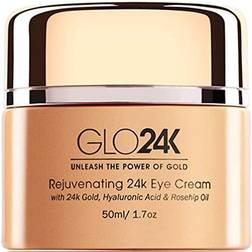 GLO24K GLO24K Eye Cream with 24k Gold, Anti-Aging Formula with Vitamins, Hyaluronic Acid, Rosehip Oil