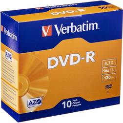 Verbatim DVD-R Discs, 4.7GB, 16x 10-Pack