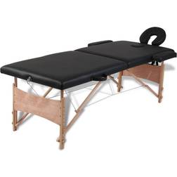 vidaXL Massagetafel met 2 zones inklapbaar aluminium frame crèmewit