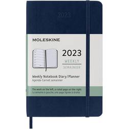 Moleskine Agenda 2023 Pocket Semana Vista Tapa Blanda Azul Zafiro