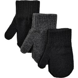 Mikk-Line Magic Mittens 3-pack - Antrazite/Black (ML93031)