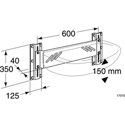 Gustavsberg 1707 Justerbar väggkonsol