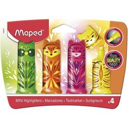 Maped HIGHLIGHT FLUO PEPS POCKET MINI FRIENDS MIX 4 COLORS BLISTER 743677