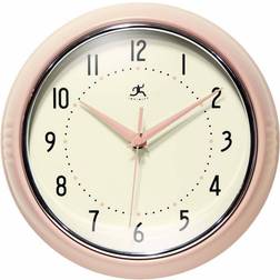 Infinity Instruments 9.5" Retro Metal Wall Pink Wall Clock