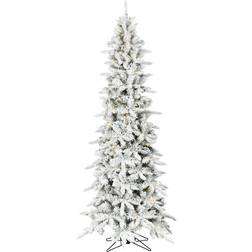 Fraser Hill Farm Flocked Slim Mountain Pine Artificial Christmas Tree 90"