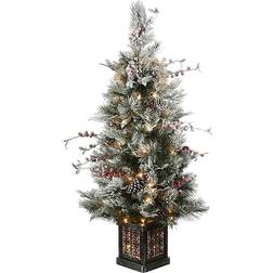 National Tree Company 4' Pre-Lit Snowy Bedford Pine Christmas Green Green 4 Ft Christmas Tree