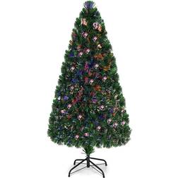 Costway 5Ft Pre-Lit Fiber Optic PVC Metal Holiday one size Christmas Tree