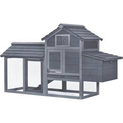 Pawhut 59" Small Wooden Chicken Coop Hen House Poultry Cage