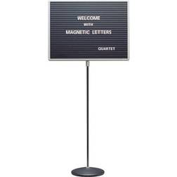 Quartet Pedestal Magnetic Letter Board, Gray Frame, 2' x 1.5' (7921M) Black