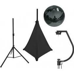 Eurolite Set ball 30cm black with stand and tripod cover black Vægspejl