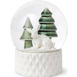 Dottir Winter Stories Snow Rabbit White/Green Globe 10cm