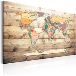 Artgeist Canvas World Map: Colourful Continents 60x40 Tavla