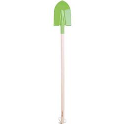 Bigjigs Toys Wooden Long Handled Shovel 86cm Long Green Shovel Quality Kids Gardening Tools & Childrens Gardening Sets Outdoor & Garden Toys