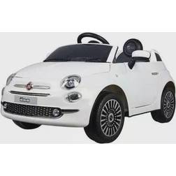 Devessport Voiture électrique pour enfants Fiat 500 113 x 67,5 x 53 cm MP3 Blanc 30 W x 2 6 V Avec télécommande 30W Transparent