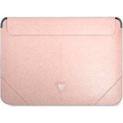 Guess Protective Macbook Sleeve 16" Saffiano Triangle Pink