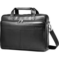 Samsonite Slim Leather Laptop Briefcase, Black