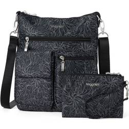 Baggallini Dam Modern Överallt Smal Crossbody - Midnattsblomma