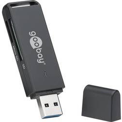 Goobay Kartenlesegerät USB 3.0 (USB 3.2) Speicherkartenlesegerät, Schwarz