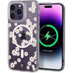 Spigen CYRILL Cecile Mag Compatible with iPhone 14 Pro Max Case MagSafe (2022) Clear iPhone 14 Pro Max Case Floral Design Cute for Women with Slim Fit Profile White Daisy Mag