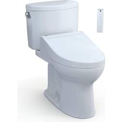 Toto Drake II 28 1/2" Two-Piece 1.28 GPF Single Flush Elongated Toilet and Washlet C5 in Cotton, MW4543084CEFG#01