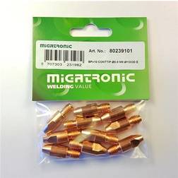 Migatronic Blisterpakke x10 strømdyse Ø0,8 m8 Ø10x30mm E-Cu