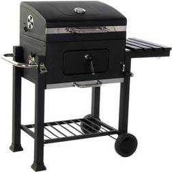 Dkd Home Decor Barbecue A Carbone Con Coperchio E Ruote Acciaio