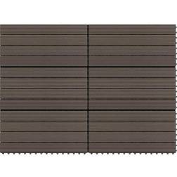 vidaXL Piastrelle Per Decking WPC 6 Pz 60x30 Cm 1,08 M Marrone Scuro